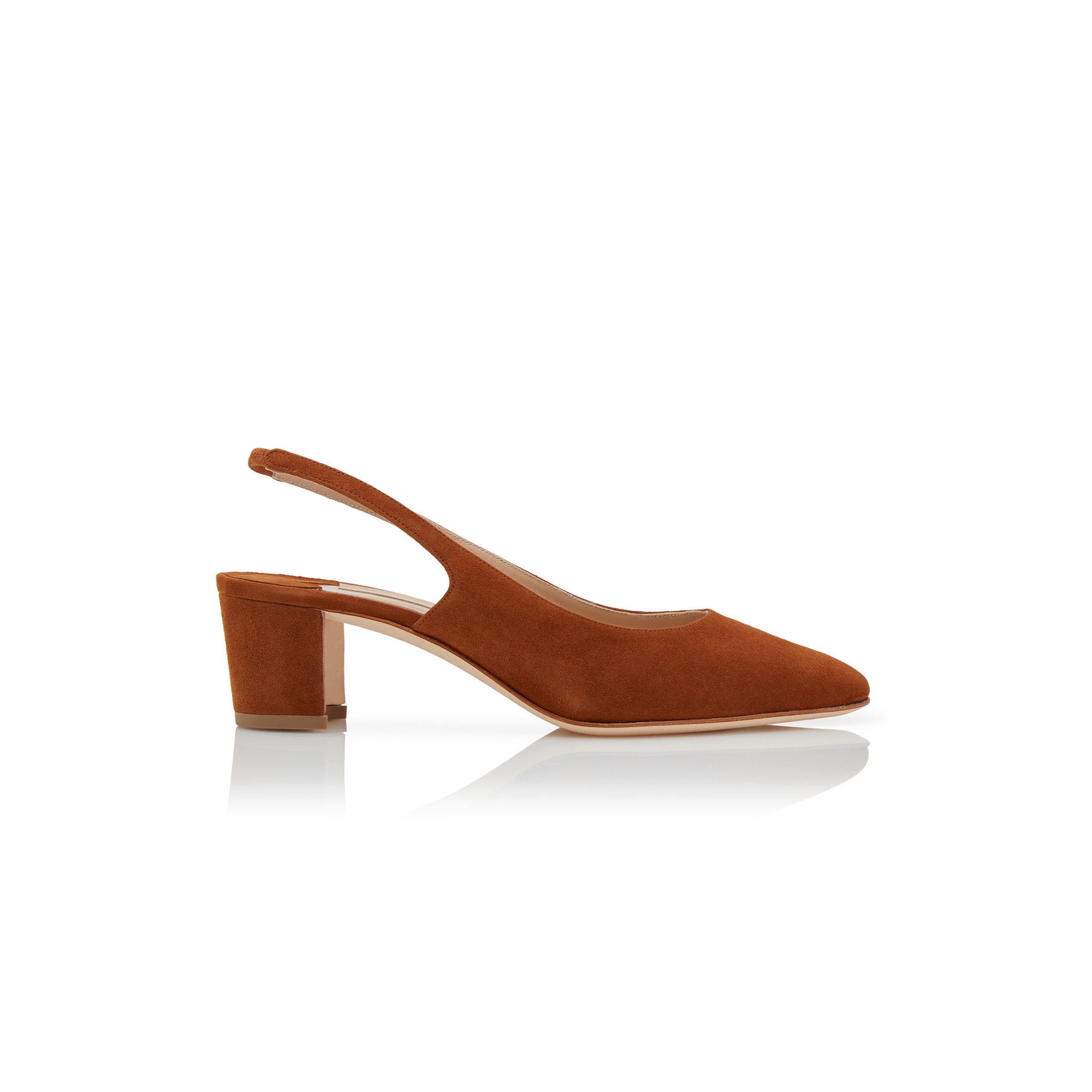 MANOLO BLAHNIK ALLURASAN BROWN SUEDE SLINGBACK PUMPS 121-1799-0015